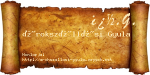 Árokszállási Gyula névjegykártya