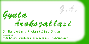 gyula arokszallasi business card